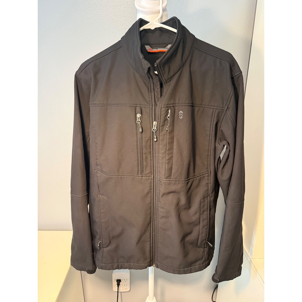 Free Country Mens Softshell Jacket Black Water Resistant Full Zip Small 34-36